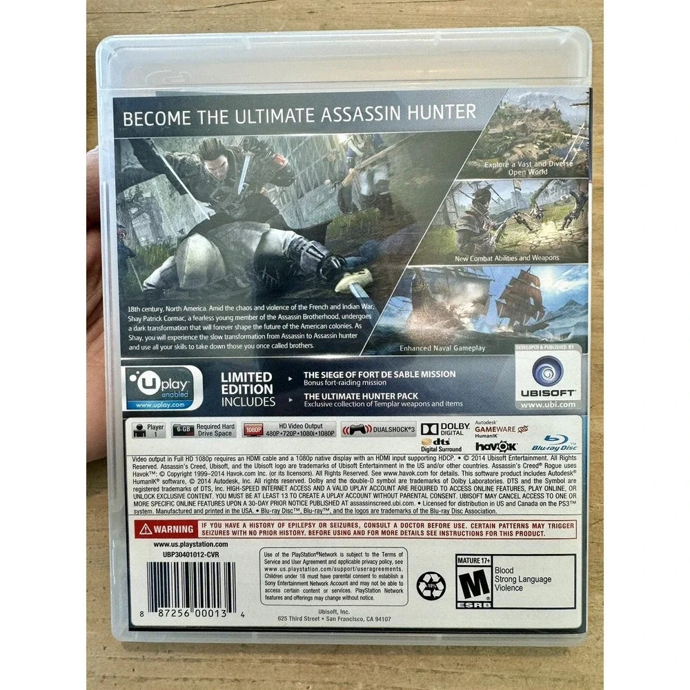 Assassin's Creed Rogue Limited Edition‎ PS3 Sony PlayStation 3 Black Label